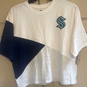 Kraken Hockey White and Blue Short Sleeve Tee with